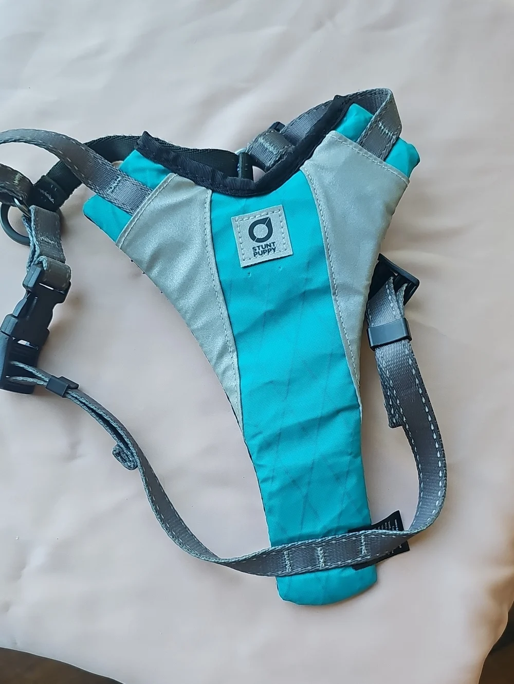 Stunt Puppy Dog Teal & Gray Harness Small